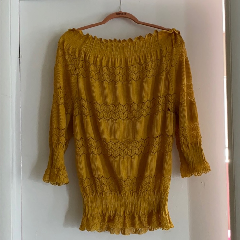 Mustard Off the shoulder sweater